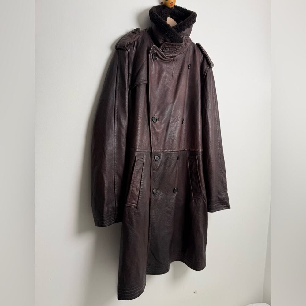Ralph Lauren Wine Italian lambskin coat with shearling collar - size L $15,000 - Picture 3 of 15